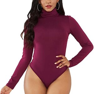 Body Donna Maniche Lunghe Elasticizzato - Bodysuit Adatto Per Tutti I Giorni | Nero Taglia L - Foto 3