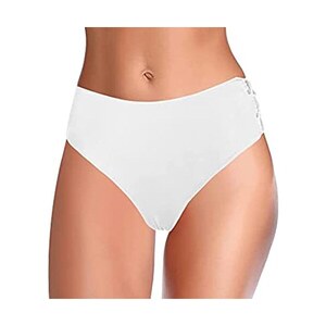 Slip bikini a vita alta Rosso geranio da Donna
