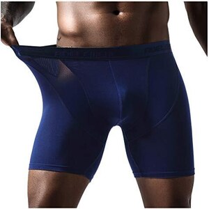 Boxer Da Uomo In Cotone Elasticizzato Da Uomo Trunks In Cotone Super Morbido Sexy Per Uomini Estivi Sottili E Morbidi Mutande Trasparenti In Cotone Boxer Intimo, Nero , XXL - Foto 6