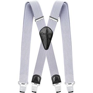 DonDon Bretelle Uomo Eleganti Bretelle Uomo Lavoro Extra Forte Clip Larghe 3 5 Cm Beige 104167992 - Foto 10