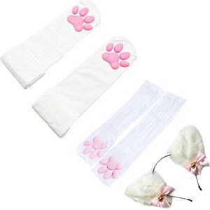 Scalda Braccia Senza Dita Calze Sopra Ginocchio Righe Set Calzini Alti E Guanti Senza Dita Tongcloud - Righe Rosse E Nere Accessori Invernali Righe Maglia Termica Uomo Manica Lunga