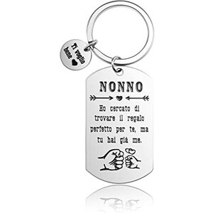 Portachiavi Per Nonna Con Scritta Dolce - Regalo Di Compleanno, Natale O Festa Della Mamma - Argento, Acciaio Inox