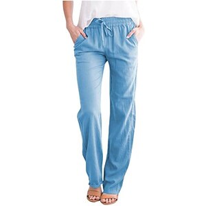 Cvanxluy Pantaloni corti da donna larghi, in mussola, estivi, grandi