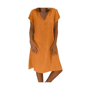 Abito Estivo Midi A Maniche Corte Per Donne Curvy - Scollo A V, Vita Alta, Elegante Per Cocktail E Cerimonie