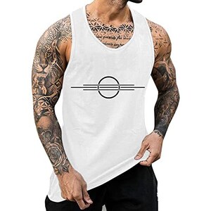 Canotta Uomo Cotone Ed Elastan: Taglio Muscolare Per Palestra E Sport, Blu Cielo, XL - 4