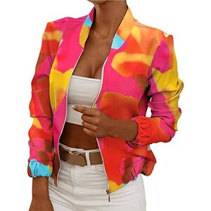 Giacca In Finta Pelle Donna - Stile Motociclista - Manica Lunga Con Cerniera - Casual Per Primavera/Autunno - Foto 6