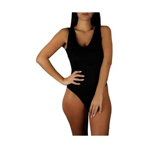 Body Donna Lana Cotone Made In Italy - Pacco Da 2, Spalla Larga, Smanicato, Comodo E Elegante