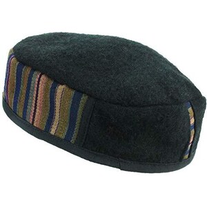Thorness Cappello Da Fumo In Velluto Di Lana Nepalese &ndash; Taglia 59 Cm, Marrone E Verde, Fatto A Mano
