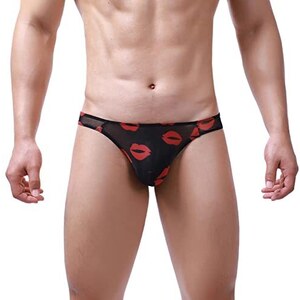 Perizoma Uomo In Pizzo Sexy - Tanga Trasparente Intimo Maschile - 80% Poliammide 20% Elastan - Foto 7