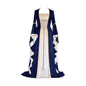 FYMNSI Abito Medievale Gotico Donna - Maniche Lunghe, Vittoriano Rinascimentale Per Cosplay, Halloween, Festa A Tema - 5