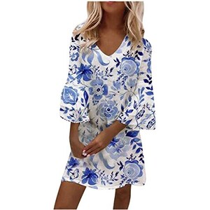Abito Estivo Donna Floreale A Canotta - Morbido E Leggero Con Tasche, Taglie Forti XS-4XL