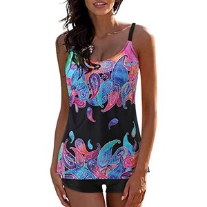 JMSUN Tankini da donna, 2 pezzi, motivo