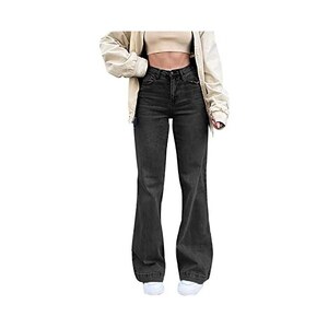 Jeans Cargo Donna NRTHYE A Vita Alta Con Strass | Strappati E Invecchiati | Gamba Dritta Elasticizzata | Taglie Forti - 5