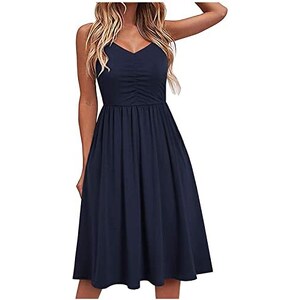 Abito Estivo Da Donna Casual Da Donna 2025 Hot New Yujie The Street Hot Pinch Waist Senza Maniche Elasticizzato Slim Dress Pancia Nascondere Abiti Per Le Donne, Giallo, L - Foto 5