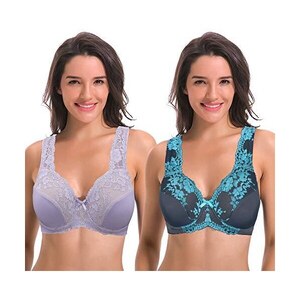 Curve Muse Reggiseno Push Up Con Ferretto Per Donne Taglie Forti – Aggiunge Una Coppa, Pizzo, Vestibilità Perfetta