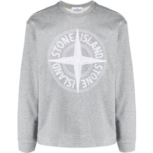 Felpa chiusa con ricamo, Grigio Chiaro - Sisley