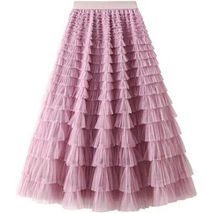 Gonna In Tulle Daysskk - Lunga, Linea A, Elastico In Vita 60-110cm, 3 Strati, Per Feste E Casual