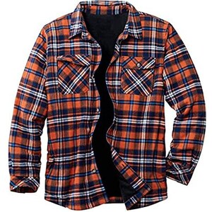 Cromoncent Camicia Uomo Casual Flanella A Quadri, Manica Lunga Button Down, Blu Righe, Taglia L - 3