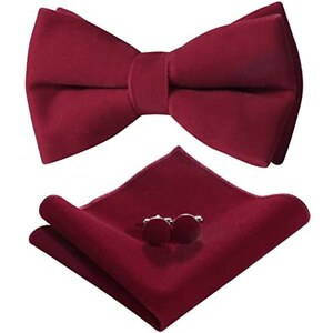 Papillon Uomo Pre-Annodato Regolabile - Nero E Rosso Per Cerimonie