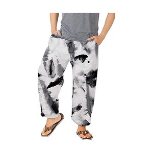 Pantaloni Uomo In Lino Vanvene - Ampia Vestibilit&agrave;, Con Coulisse, Per Spiaggia E Yoga