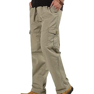 Zylioo - Pantaloni Cargo Extra Lunghi Uomo, Cotone Comodo Per Jogging - Foto 12