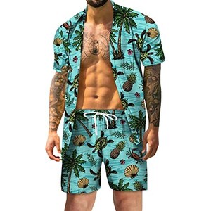 Completo Uomo Estivo 2 Pezzi – Tuta Con Zip, Camicia Manica Corta E Pantaloncino – Taglia L