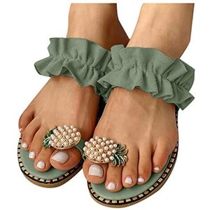 Sandali Estivi T-Strap Con Strass Per Donna – Infradito Boho Con Suola Antiscivolo In TPR, Cinturino Elastico - 4