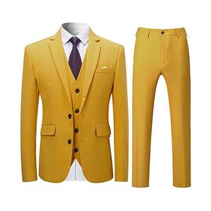 Abito Uomo 3 Pezzi Slim Fit - Smoking Elegante Con Blazer, Gilet E Pantaloni Per Matrimoni E Cerimonie - Foto 11