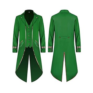Giacca Uomo Steampunk Vintage - Cappotto Lungo Nero Con Cerniera, Manica Lunga, Taglia L - Ideale Per Halloween E Feste A Tema Vittoriano - 3
