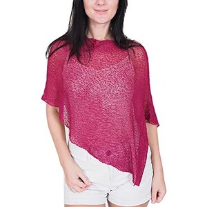 Poncho Femme En Tricot Fabriqué En Italie - Taille Unique, Matière Douce Et Chaude, Qualité Supérieure - 2