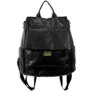 Zaino Casual Coveri Collection In Similpelle Alcantara - Grigio/Blu, 26x10x32 Cm, Multi Tasche