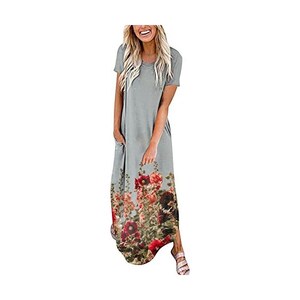 Abito Estivo Donna Maniche Corte Scollo A V Con Tasche - Linea A, Volant, Morbido Rayon, Per Spiaggia E Vacanze - 2
