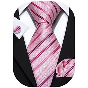 Cravatta Elegante Handmade 100% Seta Set Completo Uomo: Cravatta, Fazzoletto E Gemelli Hi-Tie Seta - Motivo Paisley Floreale, Matrimonio Peak Design - Foto 3