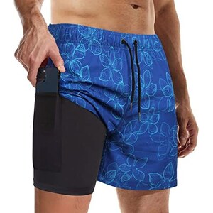 Adorel Costume Da Bagno Fodera Di Compressione 2 In 1 Tasche Con Cerniera Uomo Nero Xl 115525374