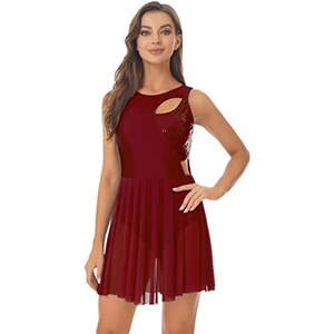 Abito Da Pattinaggio Artistico Bambina Con Paillettes E Chiffon - Per Danza E Performance - Foto 6