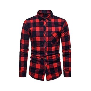 Zhiyao Camicia da uomo in cotone e lino, slim fit, vestibilità normale