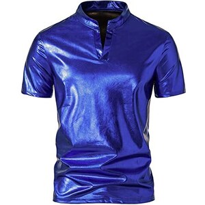 Camicia Uomo In Raso Con Paillettes - Maniche Lunghe Per Discoteca E Serate In Club - 5