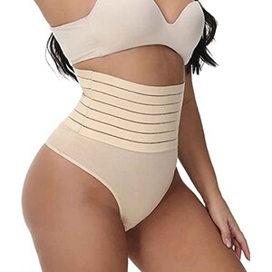 Guaina Contenitiva Donna Perizoma Modellante - Slip Thong Vita Alta Per Pancia Piatta E Silhouette Snella - Foto 11