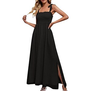 Fashion Fairies Abito Cami Donna Senza Maniche - Svasato In Tessuto Morbidissimo, Nero, Taglia 48-50