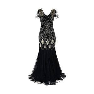 Vestito corto in velluto con paillettes - nero - 35.00
