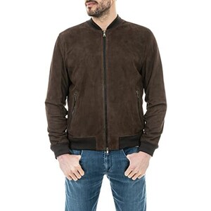 Giacca Uomo In Pelle Scamosciata D'Arienzo Bomber Gaudil - Made In Italy, Morbida E Slim Fit - Foto 3