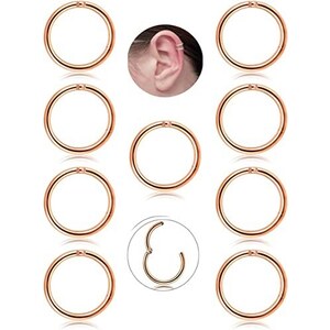 Adramata 9 Pcs Oreille Piercing pour Femme 16G Acier Chirurgical Cartilag Boucle d'Oreille Tragus Étoile Opale Conch Helix Bijoux (6MM/8MM),S8