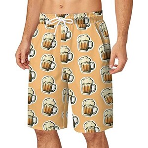 Cicilin Costumi Da Bagno Uomo Asciugatura Rapida - Pantaloncini Spiaggia Con Tasche, Vita Elastica, Taglie Forti Fino Al 3XL (Rosa)