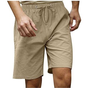 Moda Uomo Estiva Comoda YAOHUOLE Pantaloncini Uomo 3/4 In Lino | Estivi, Morbidi, Vita Elastica Con Coulisse Pantaloni 3/4 Estate Uomo