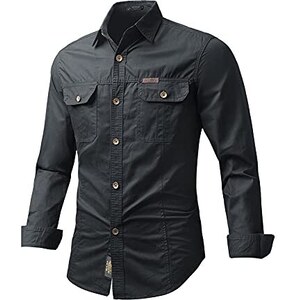 Camicia business casual a maniche lunghe da uomo in cotone a righe