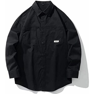 Camicia Cargo Da Uomo In Cotone - Maniche Lunghe, 2 Tasche Con Zip, Stile Vintage Casual