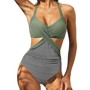 Costume Intero Donna Hanna Nikole Taglie Forti - Verde Chiaro 46 - Con Push Up E Controllo Pancia - 3