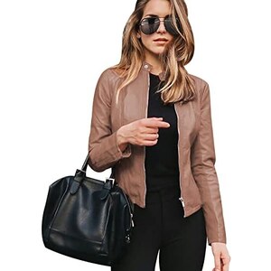 Giubotto Ecopelle Donna Autunno Inverno Ecopelle PU Giacca Da Moto