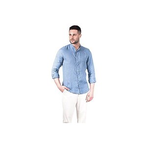 HOTIAN Camicia Uomo In Lino E Cotone - Manica Lunga, Slim Fit, Tinta Unita, Bianca, Perfetta Per Spiaggia E Lavoro - 4