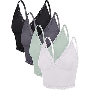 Reggiseni Sportivi Donna Confezione Da 3 - Supporto Medio, Spallacci Incrociati, Cuscinetti Rimovibili - Per Yoga, Palestra